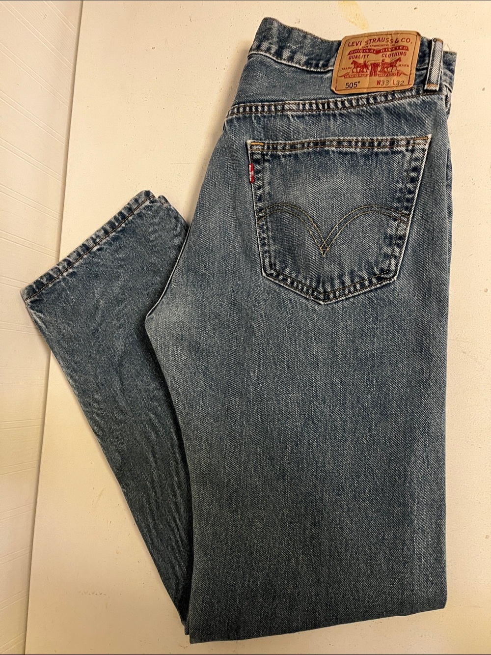 Levi's 505 Medium Blue Straight Leg Jeans 33X32